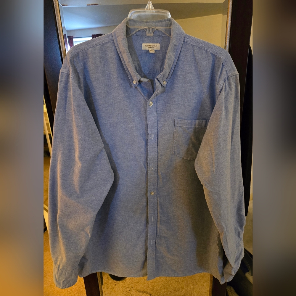 Sonoma Blue Dress Shirt for Men, XL, Great Condition